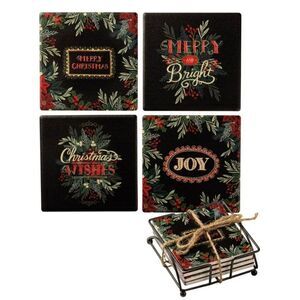 Christmas Coaster Set Holiday Decor Primitives by Kathy Home Xmas Decorations